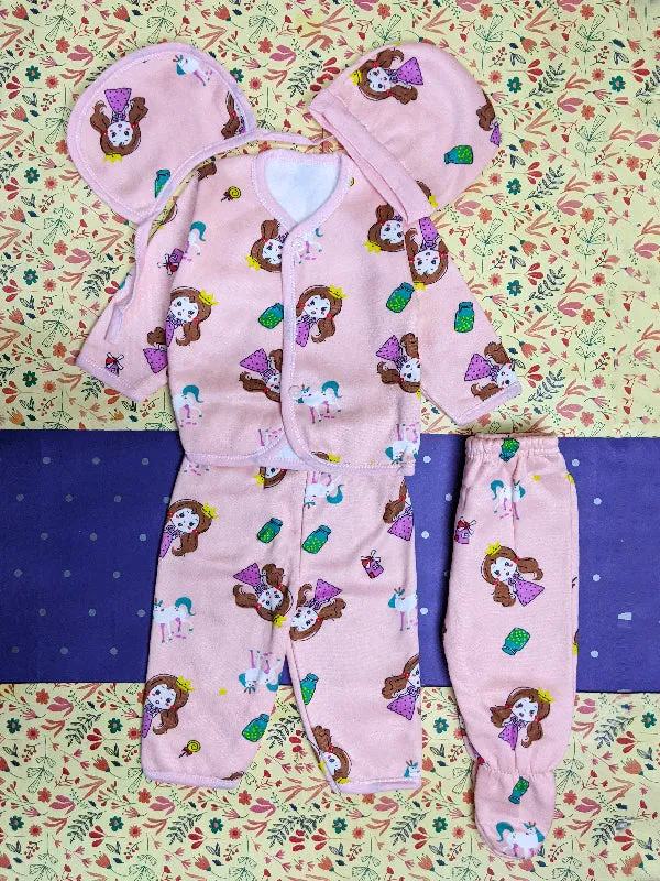 0Mth - 4Mth Pink 5Pcs Fleece Suit For Newborn BG NBGS59