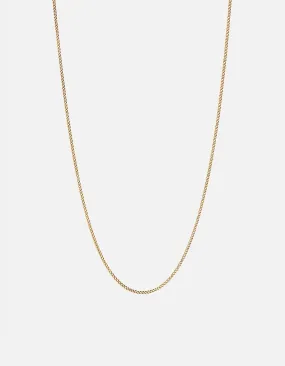 1.3mm Cuban Chain Necklace, Gold Vermeil