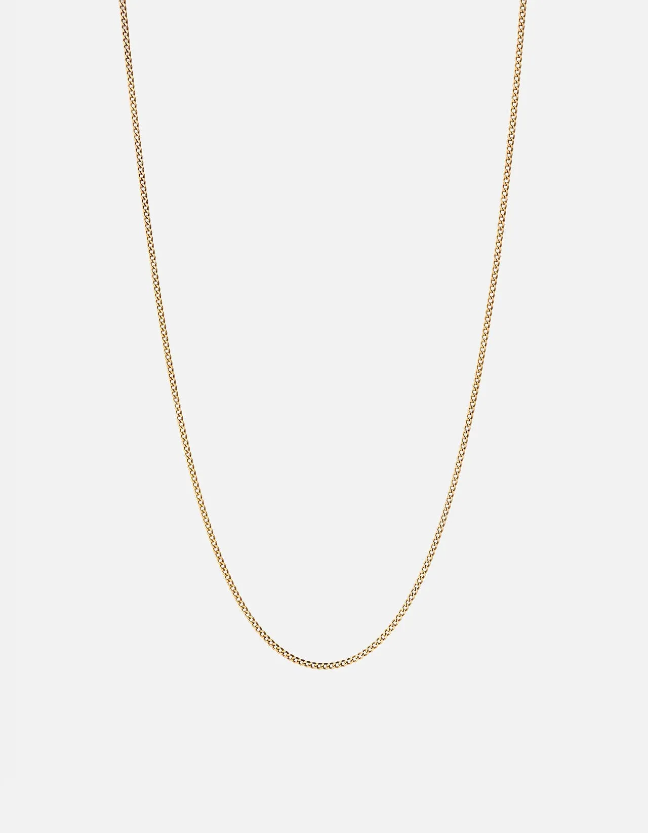 1.3mm Cuban Chain Necklace, Gold Vermeil