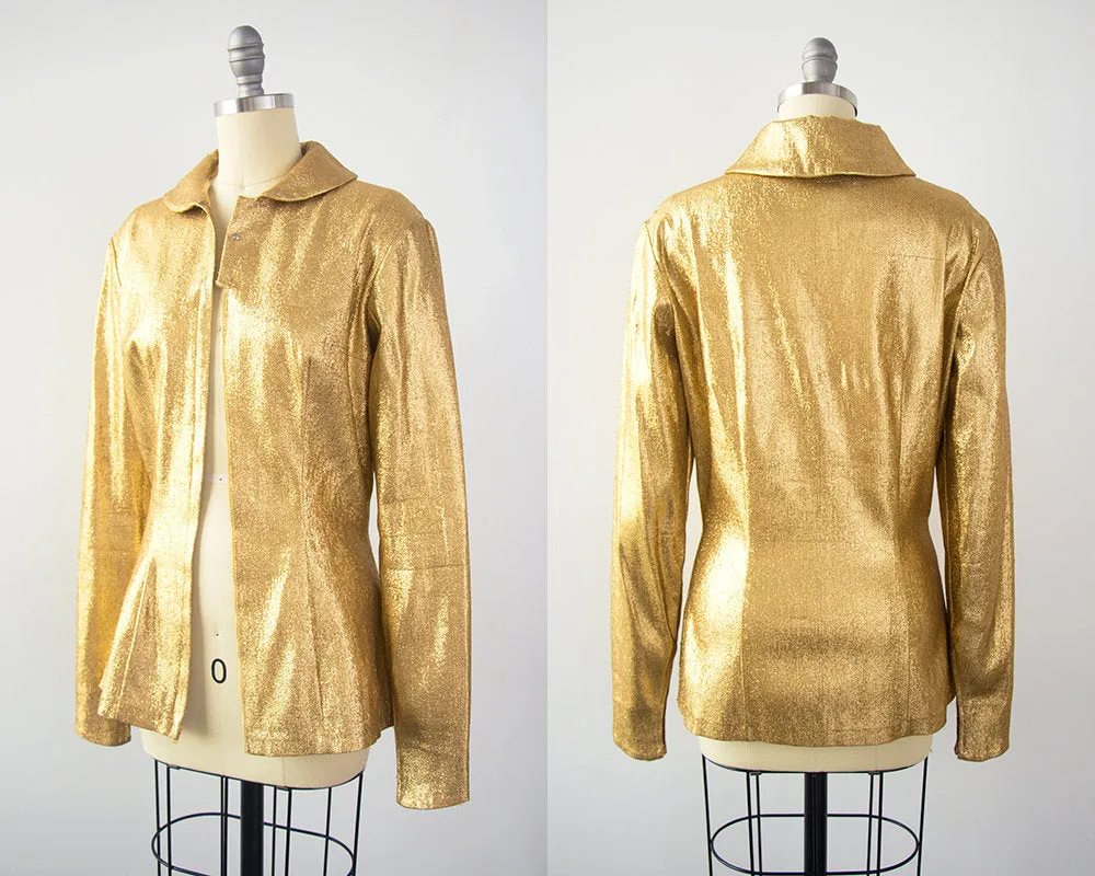 1950s Metallic Gold Lamé Three-Piece Set | small/medium