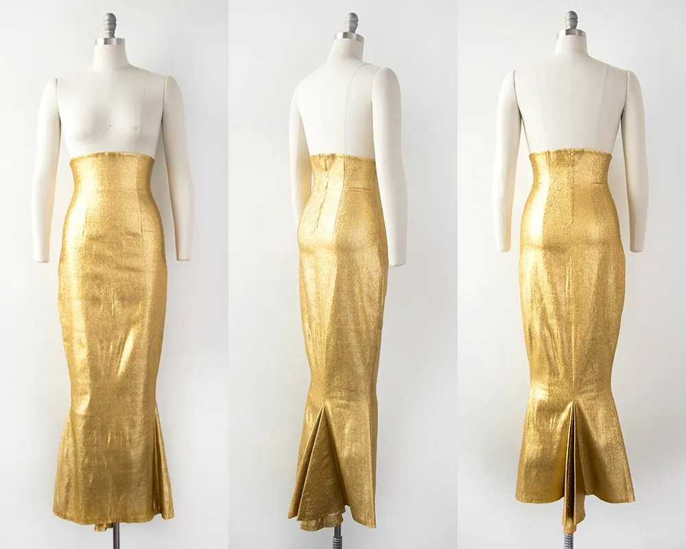 1950s Metallic Gold Lamé Three-Piece Set | small/medium