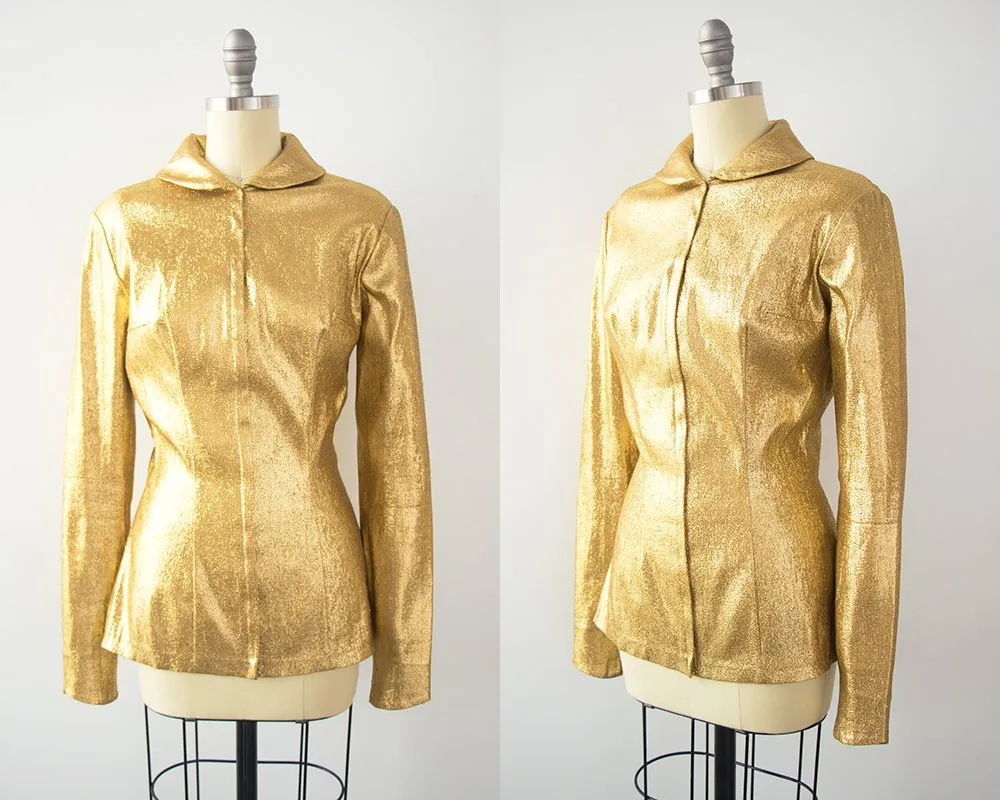 1950s Metallic Gold Lamé Three-Piece Set | small/medium