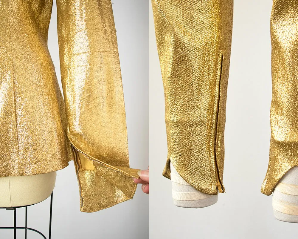 1950s Metallic Gold Lamé Three-Piece Set | small/medium