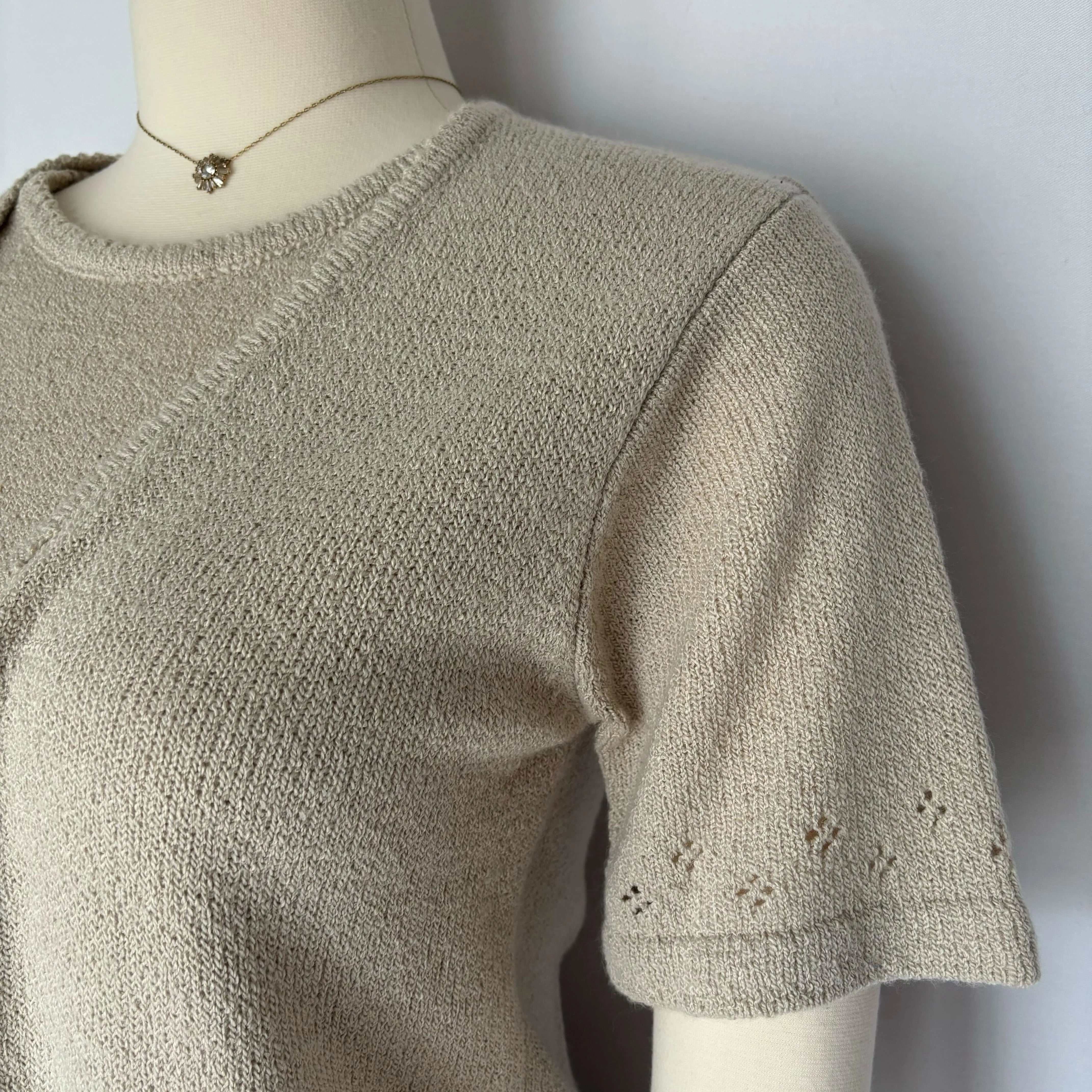 1990's Short Sleeve Knit Layered Top