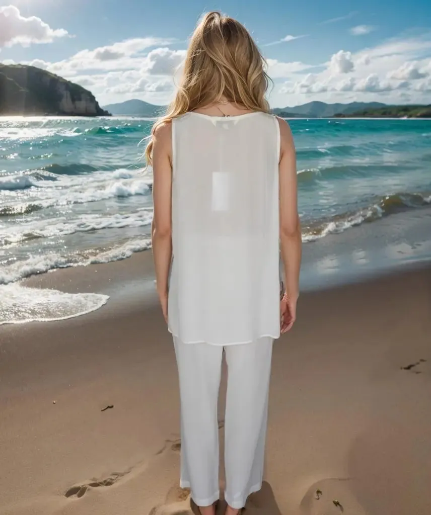 2 piece Silk Palazzo Set by Fashion Spectrum