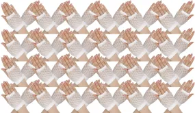24 Pair Fishnet Gloves Fingerless Wrist Length 70s 80s Costume Party - White