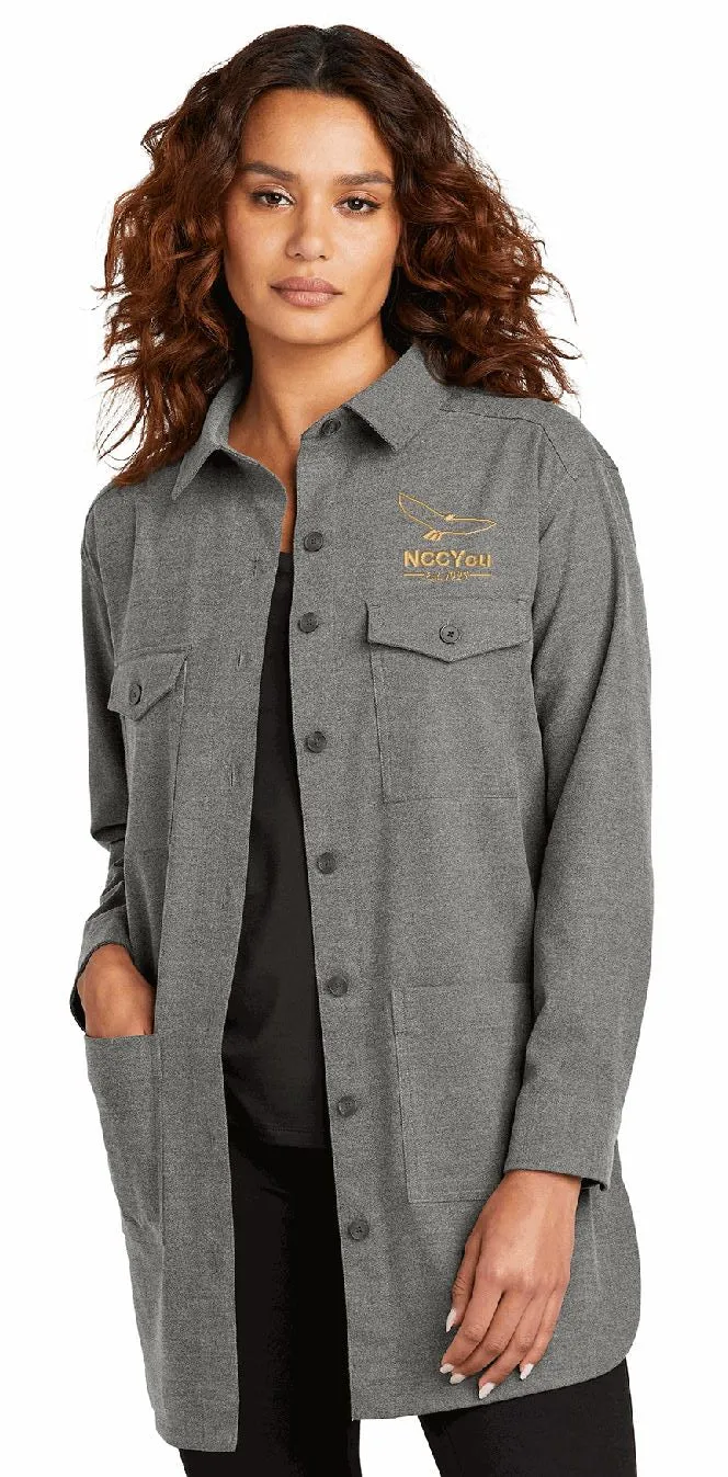44) #MM2021 MERCER METTLE WOMENS LONG SLEEVE TWILL OVERSHIRT