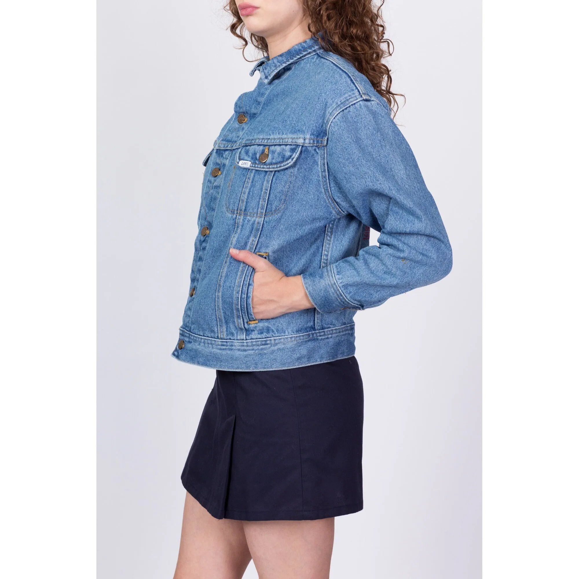 90s Beauty And The Beast Denim Jacket - Petite Large