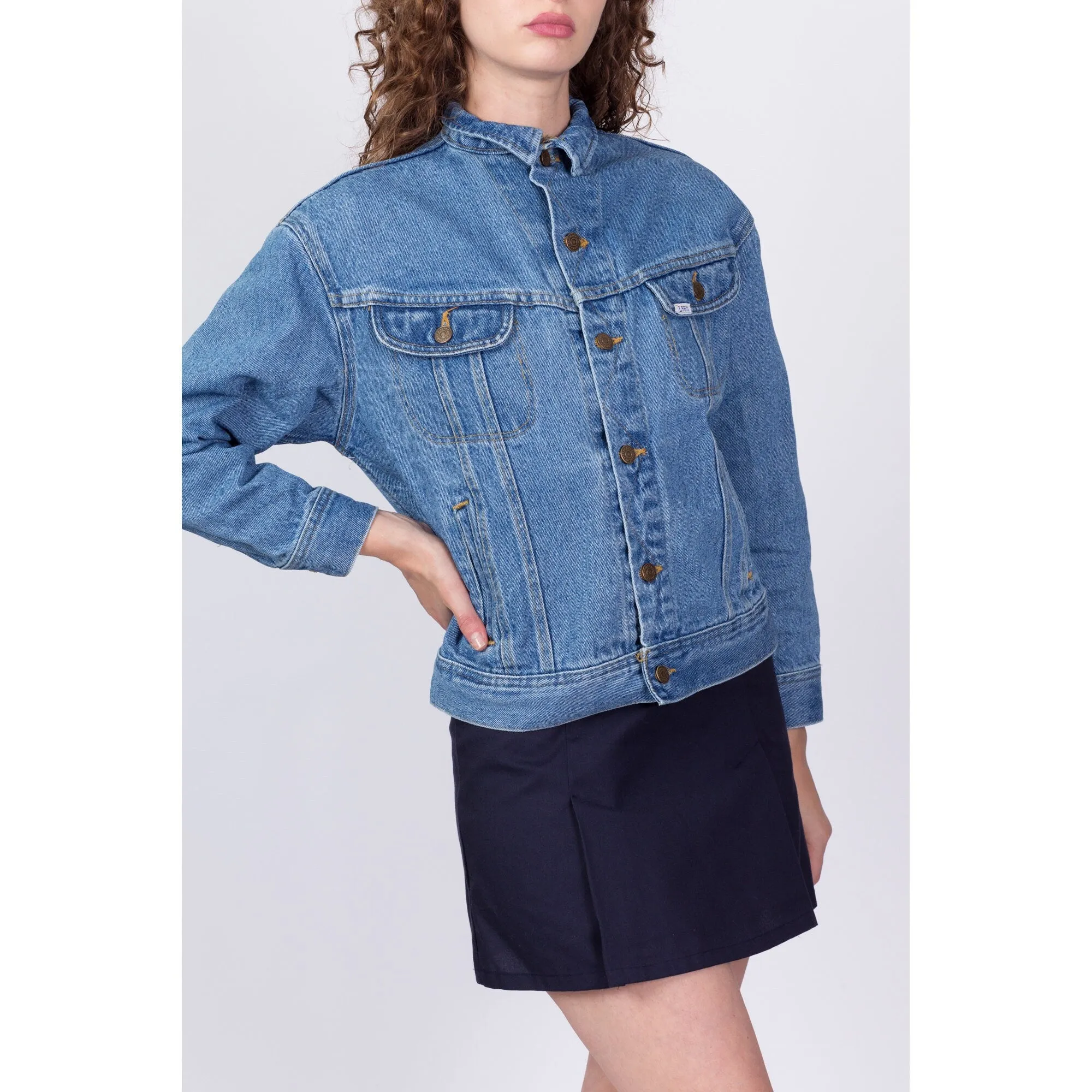 90s Beauty And The Beast Denim Jacket - Petite Large