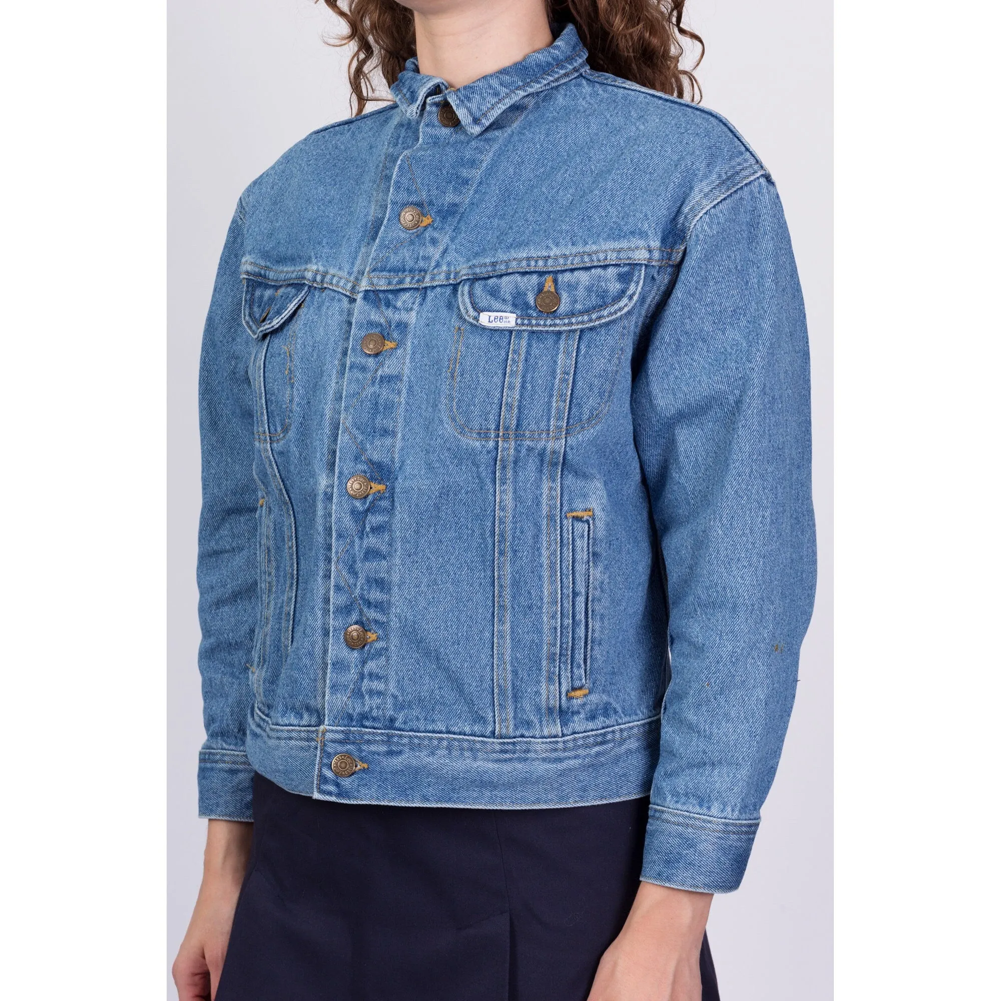 90s Beauty And The Beast Denim Jacket - Petite Large