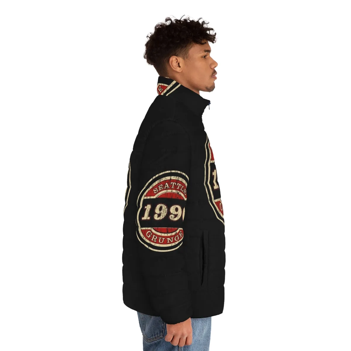 90s Seattle Grunge Puffer Jacket for Music Lovers