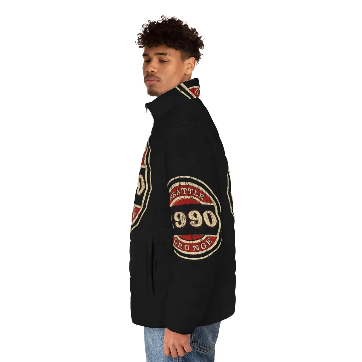 90s Seattle Grunge Puffer Jacket for Music Lovers