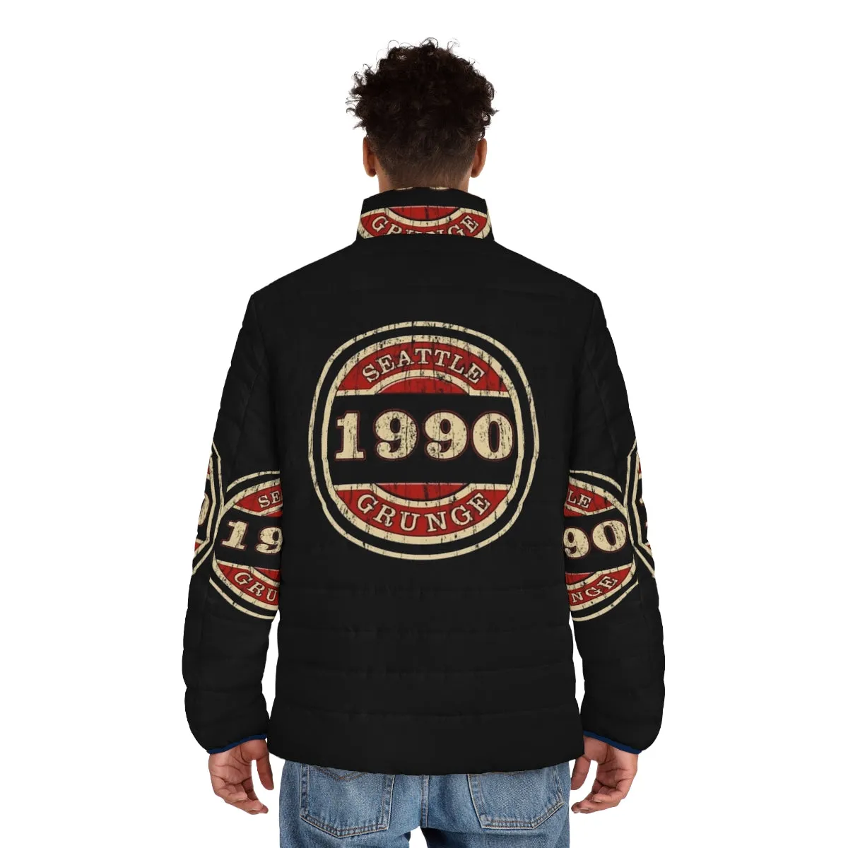 90s Seattle Grunge Puffer Jacket for Music Lovers