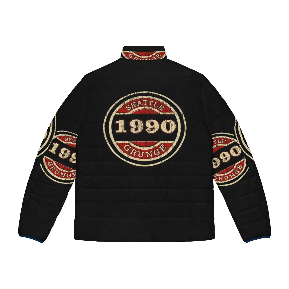 90s Seattle Grunge Puffer Jacket for Music Lovers