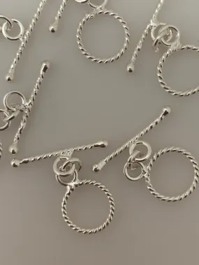 925 Sterling Silver Toggles | 4Pcs of Sterling Silver toggle / Clasps  Size:10mm | T3SS