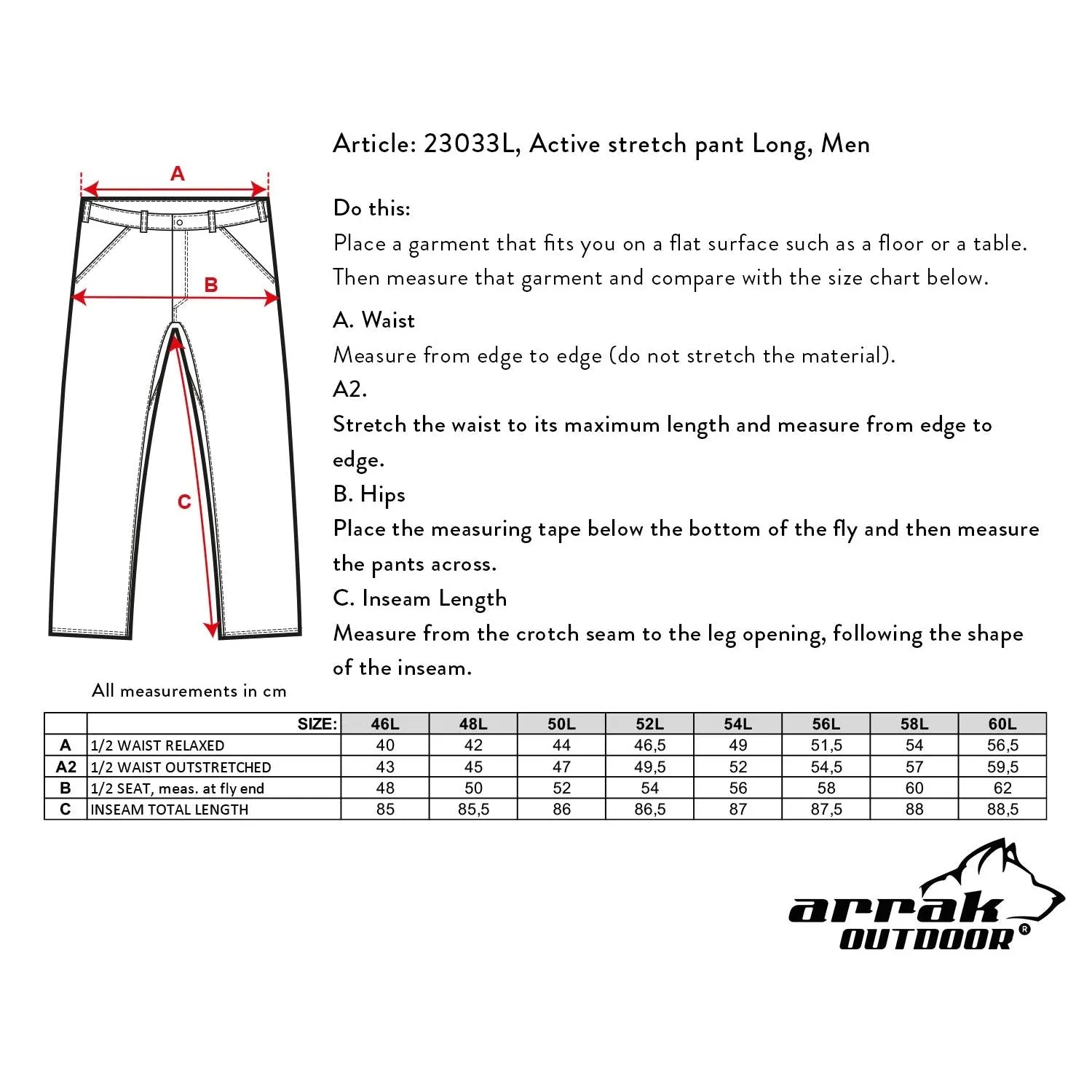 Active Stretch Pants Men's Gold (Long)