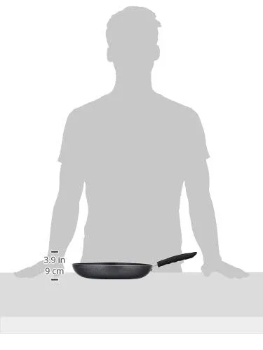 Amazon Brand - Solimo Aluminium Non Stick Frypan (28 cm, Hammertone finish, 3 coat, 2.9mm thickness), Black