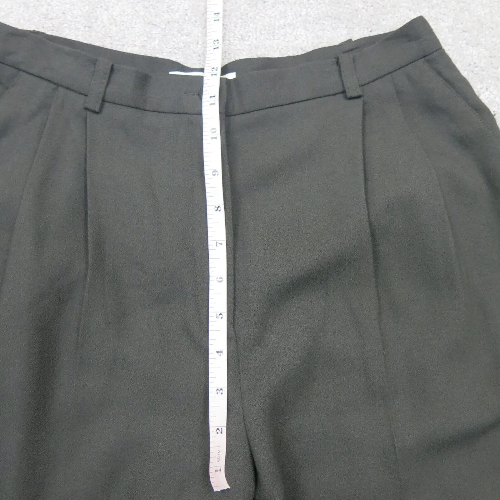 Ann Taylor Womens Dress Pant Taper Leg Mid Rise Dark Gray Size 12P