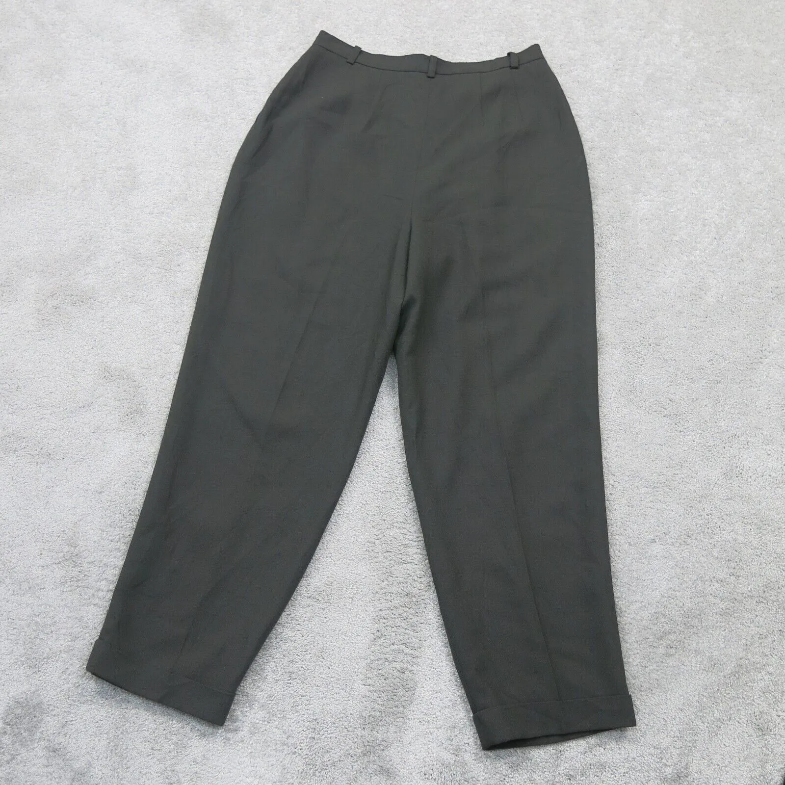 Ann Taylor Womens Dress Pant Taper Leg Mid Rise Dark Gray Size 12P