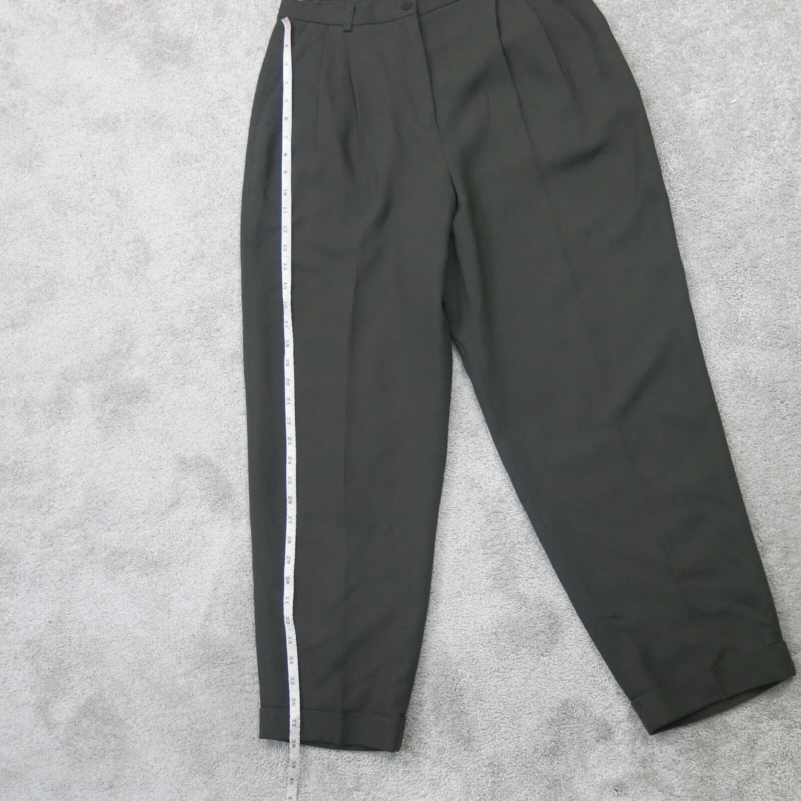 Ann Taylor Womens Dress Pant Taper Leg Mid Rise Dark Gray Size 12P