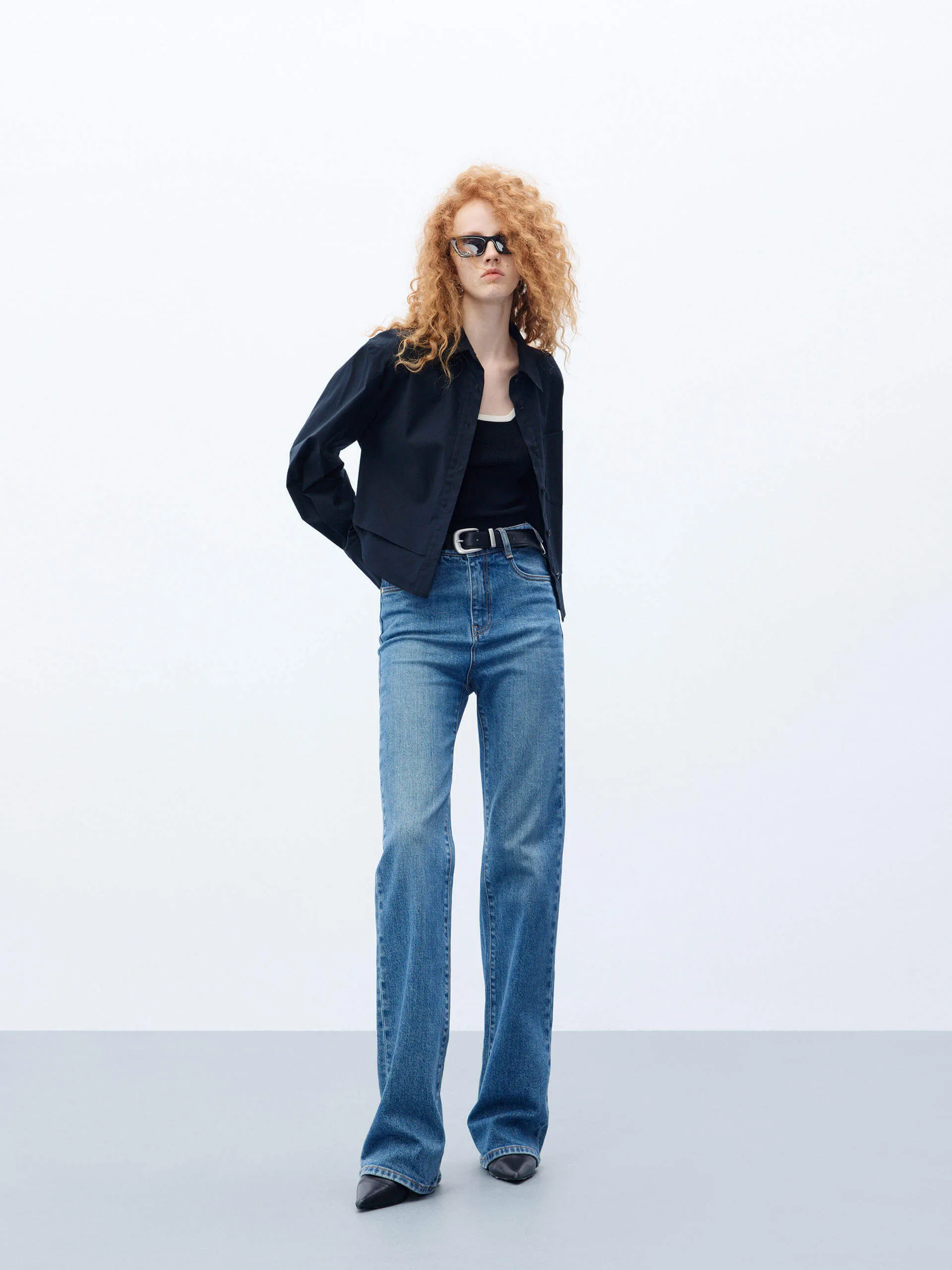 Asymmetrical Hem Layered Shirt