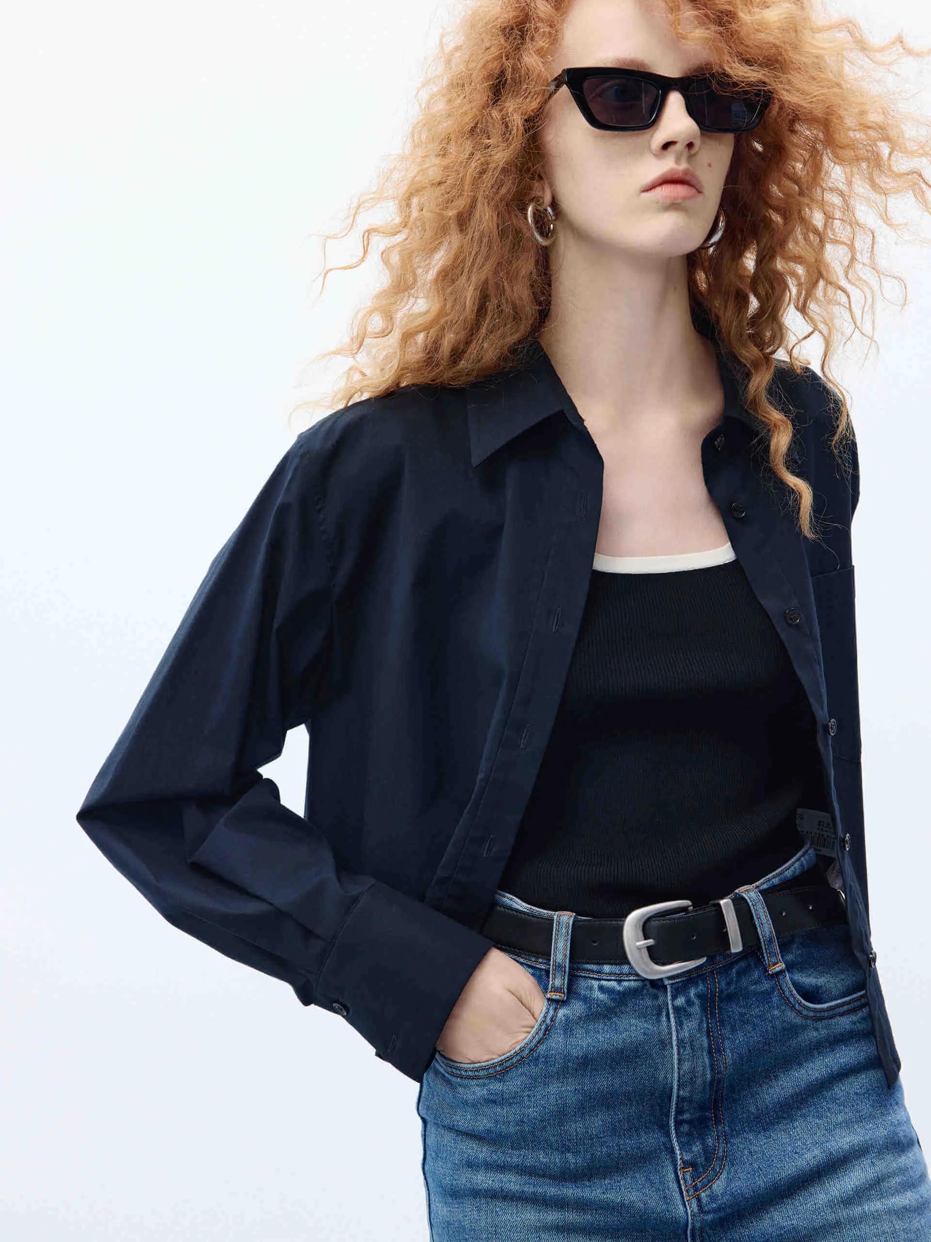 Asymmetrical Hem Layered Shirt