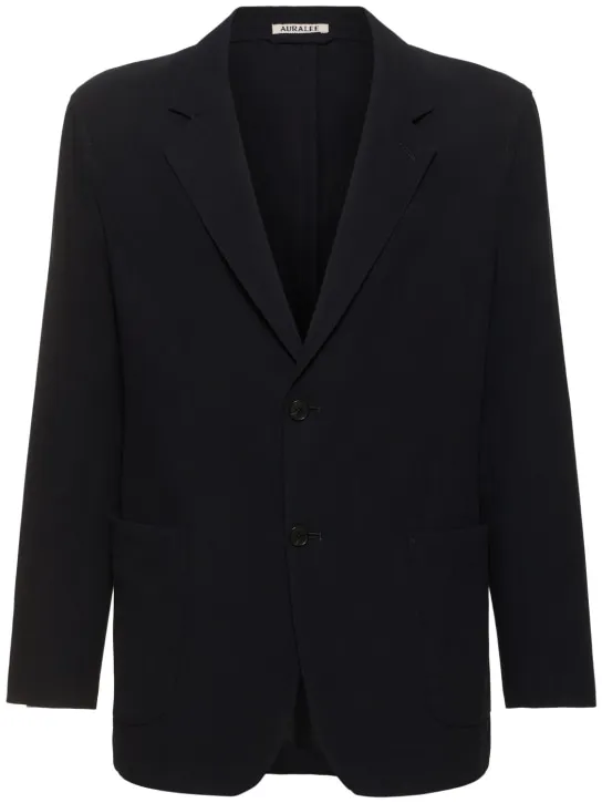 Auralee   Cotton &amp; silk Viyella relaxed fit blazer 