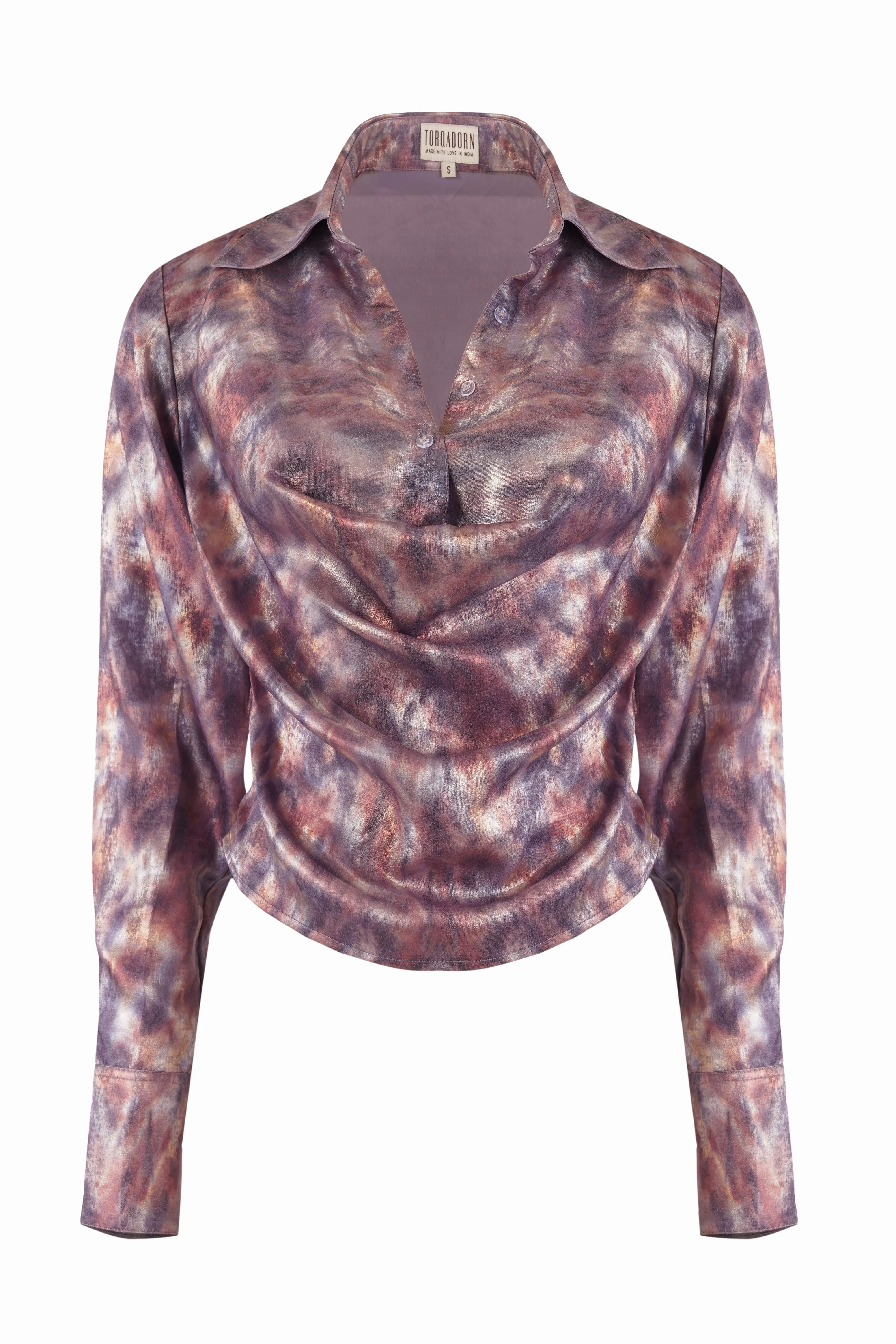 Auric Gold Printed Crop Top and Pants Co-ord Set