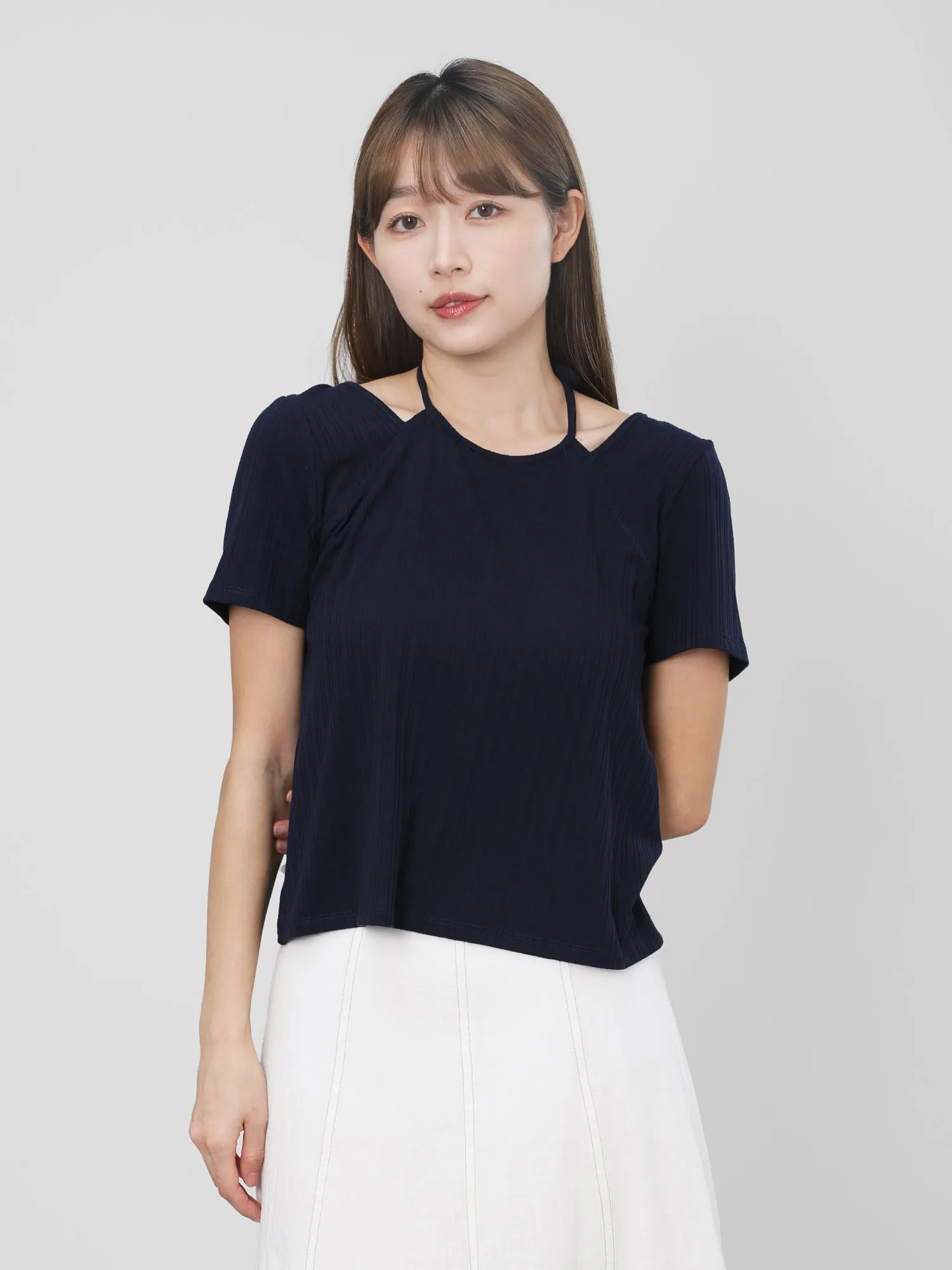 Azure Tie Neck Top