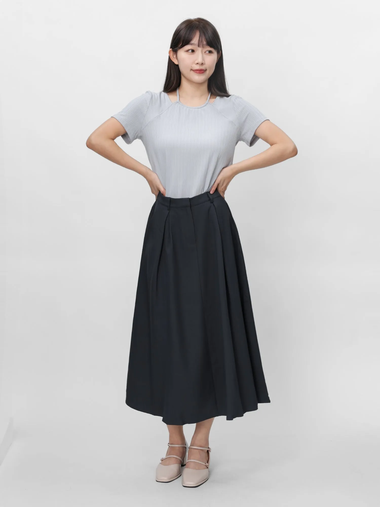 Azure Tie Neck Top