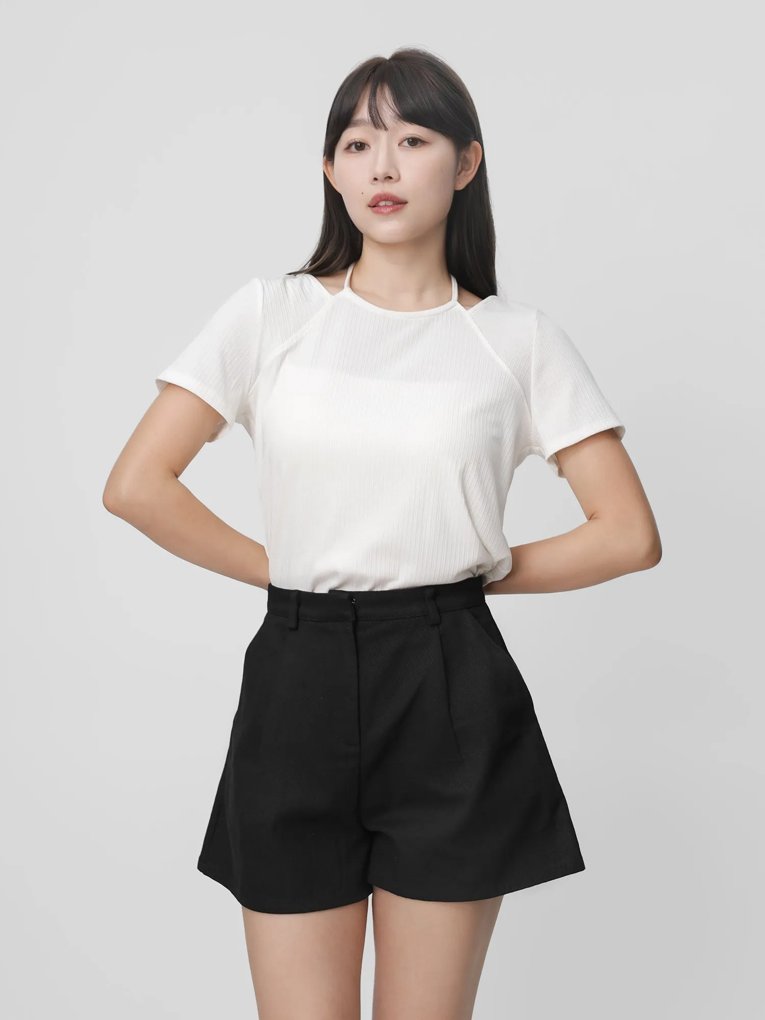 Azure Tie Neck Top