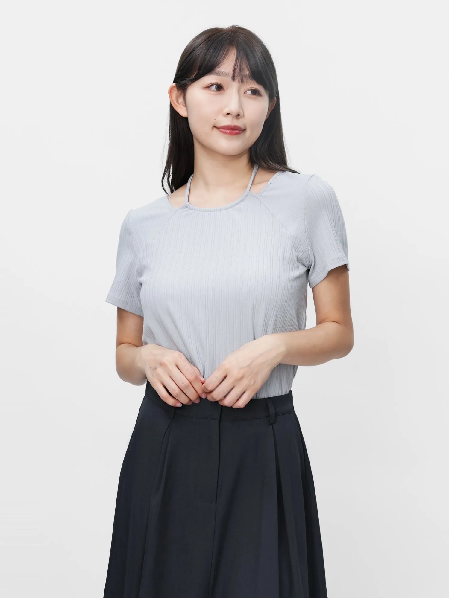 Azure Tie Neck Top