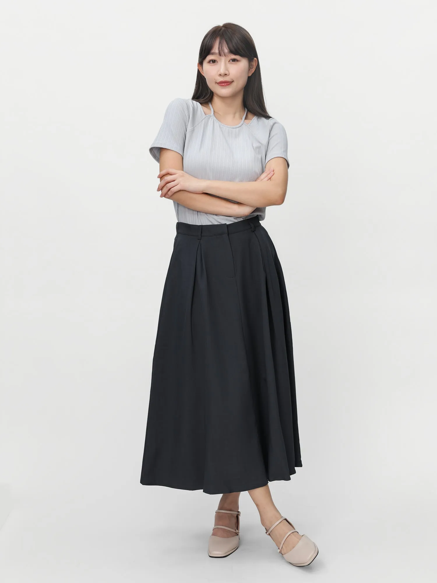 Azure Tie Neck Top