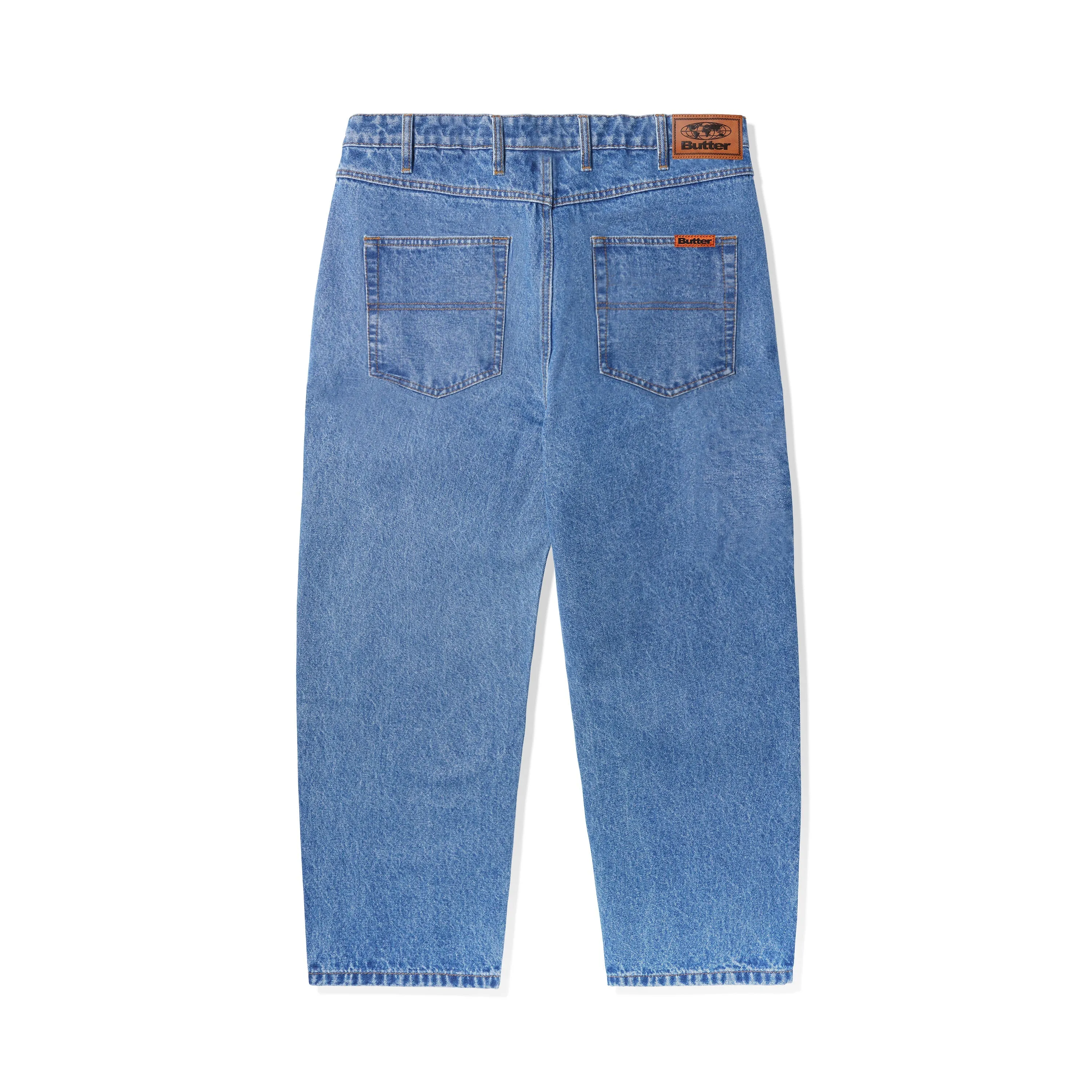 Baggy Denim Jeans, Washed Indigo  
