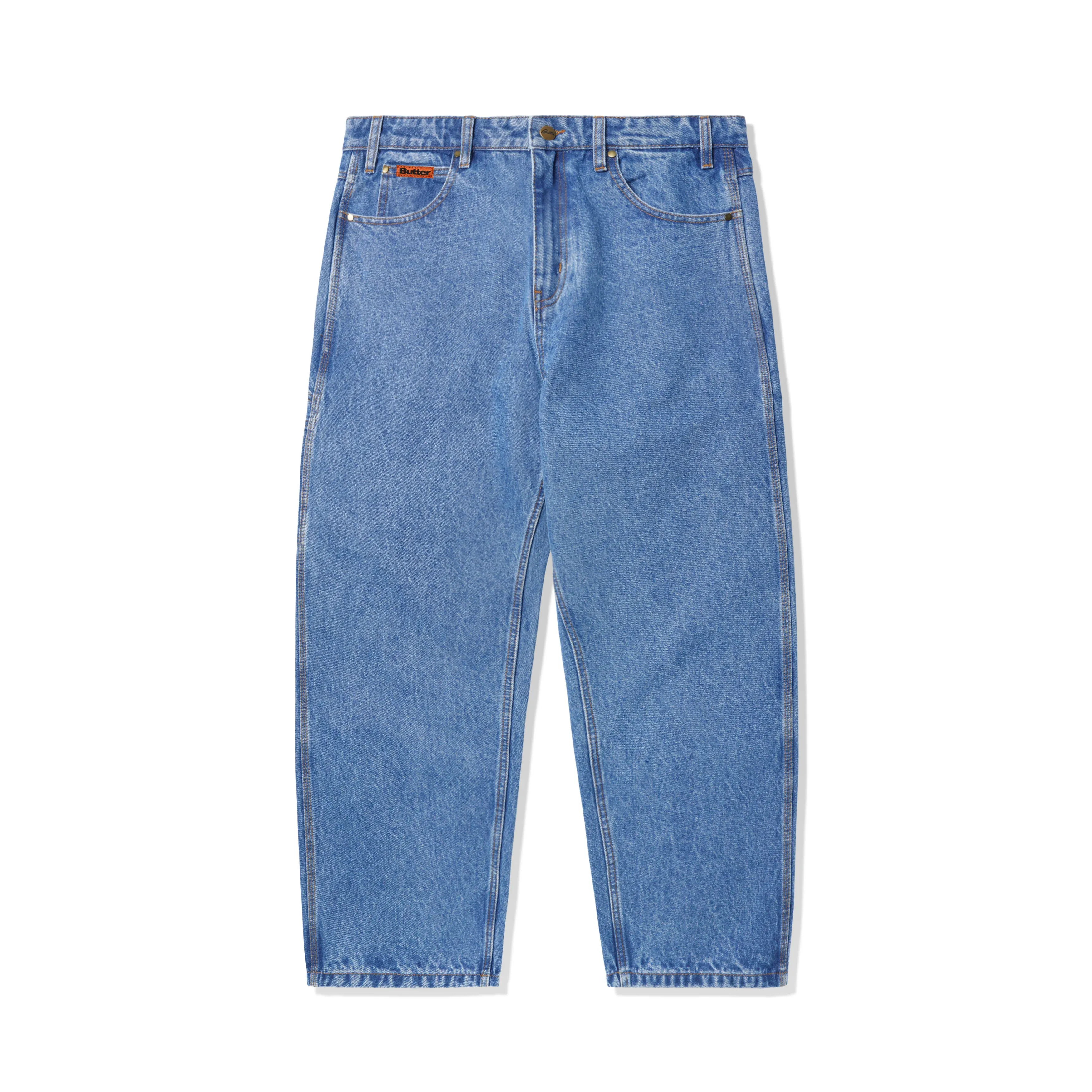 Baggy Denim Jeans, Washed Indigo  