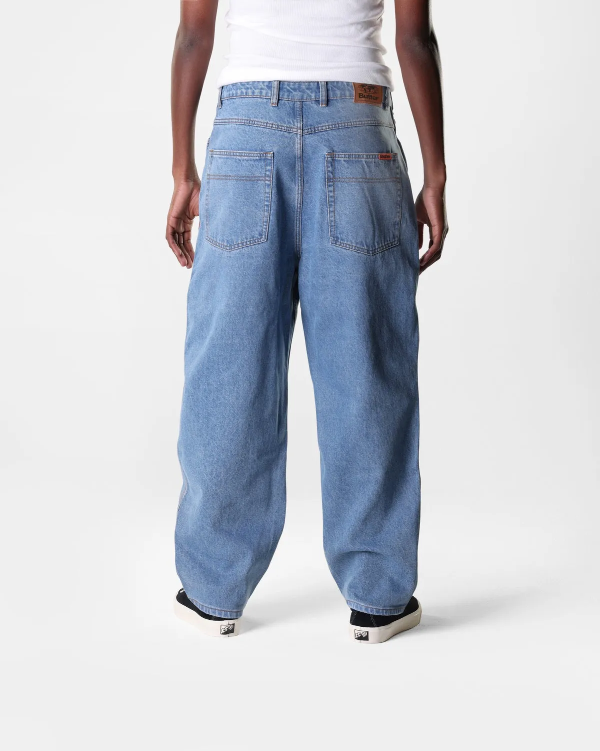 Baggy Denim Jeans, Washed Indigo  