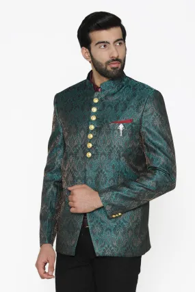 Banarasi Rayon Cotton Green Blazer