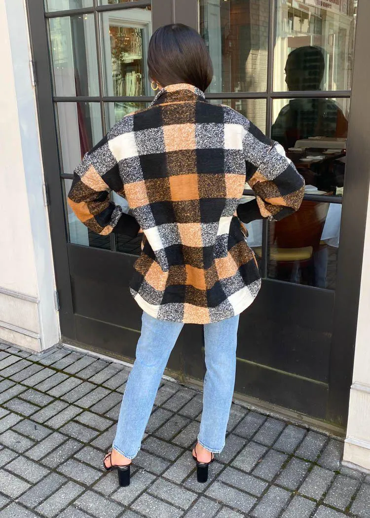 BB Dakota Plaid Times Coat-Brown