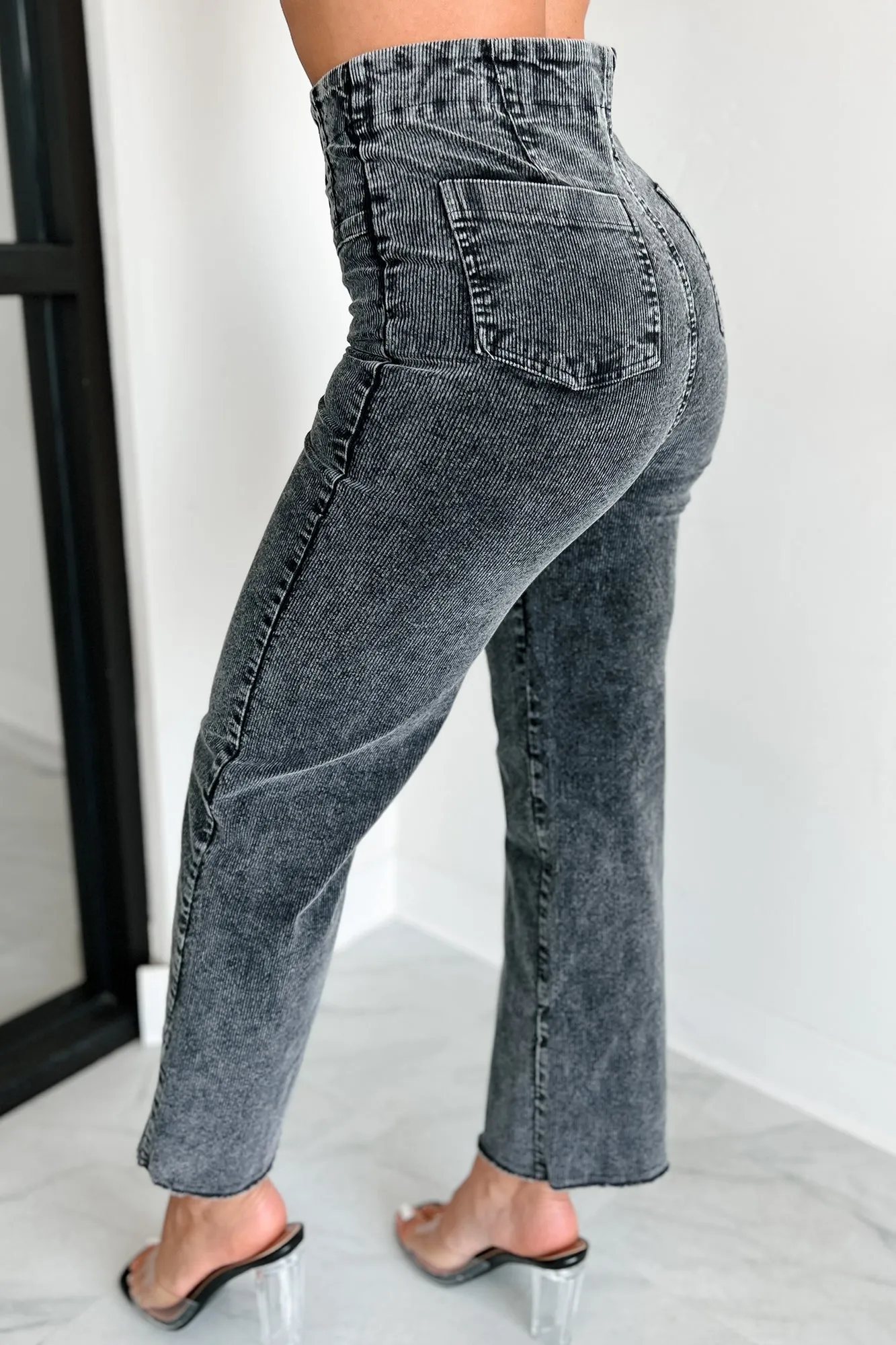 Bellatrix Mineral Wash Corduroy Pants (Black)