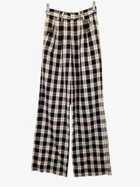 belle & bloom Wide Leg Checked Pants Size XS
