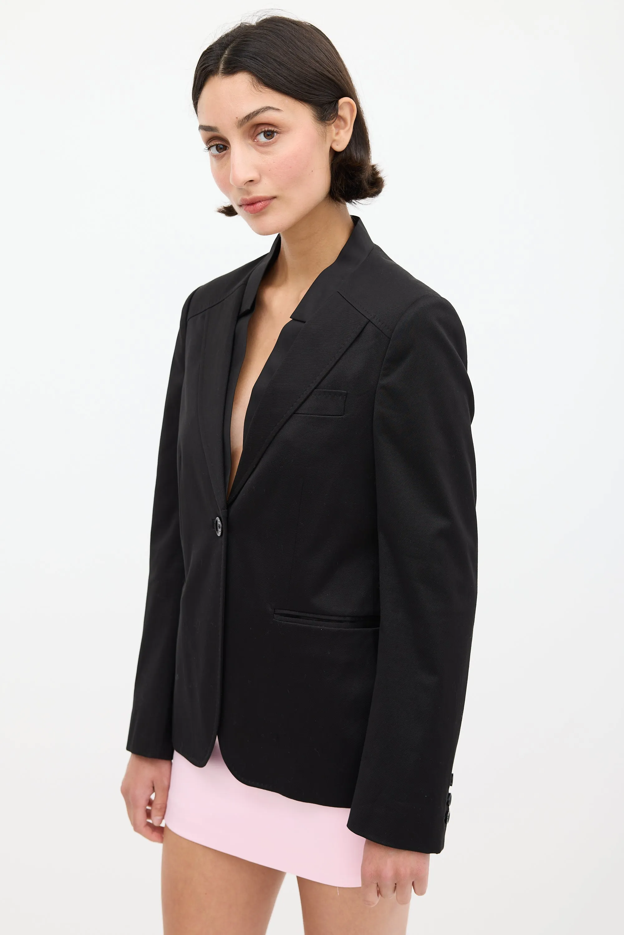 Black Double Collar Blazer
