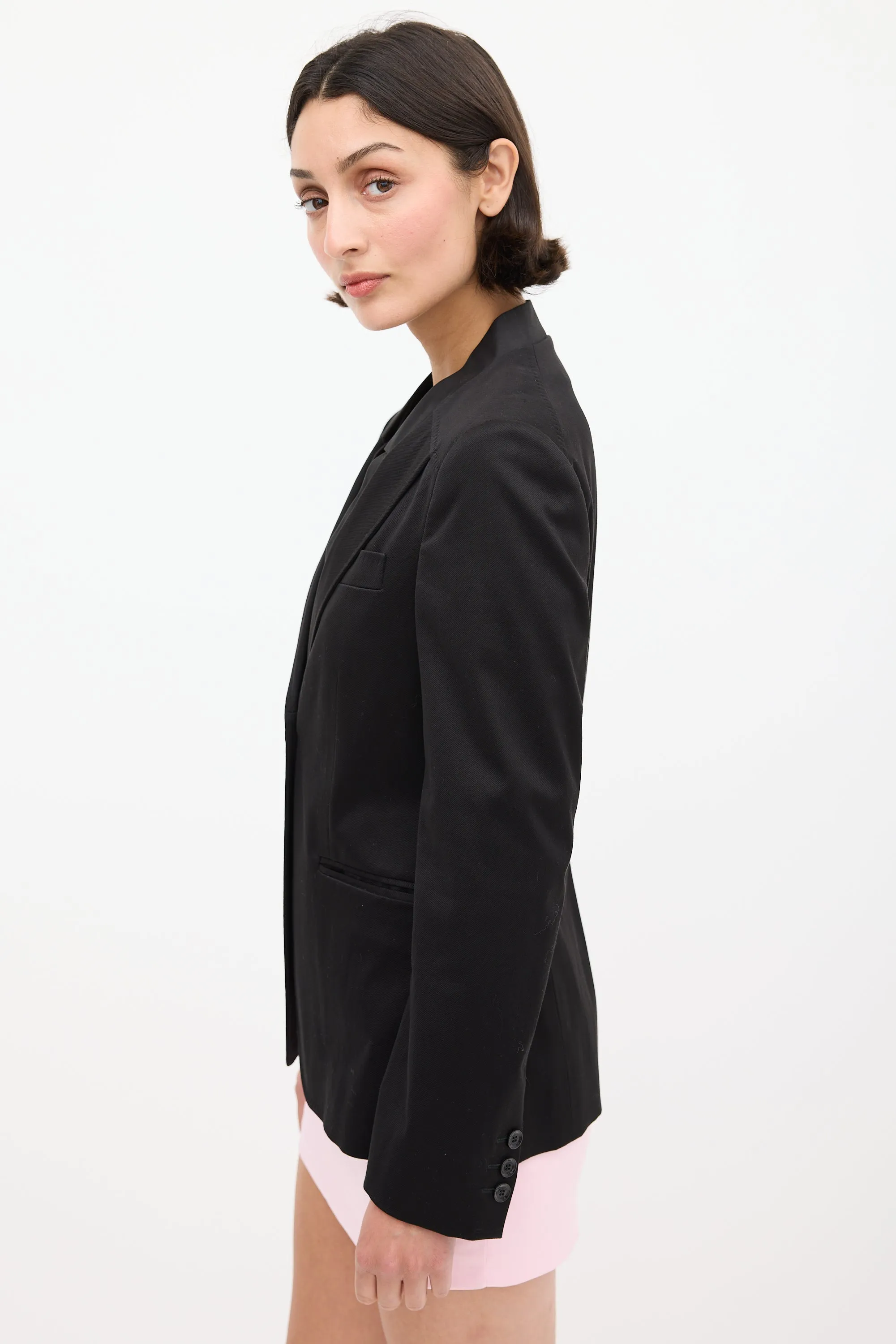 Black Double Collar Blazer