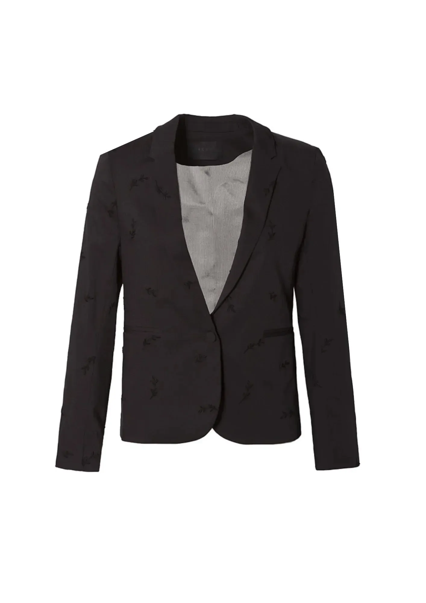 BLACK EMBROIDERED BLAZER