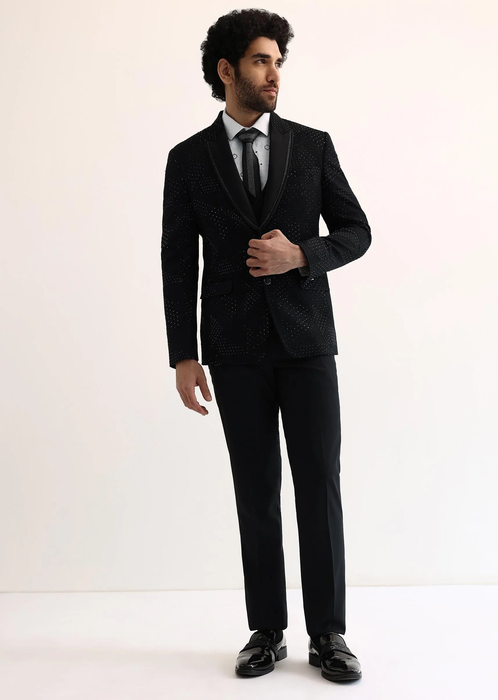 Black Embroidered Tuxedo