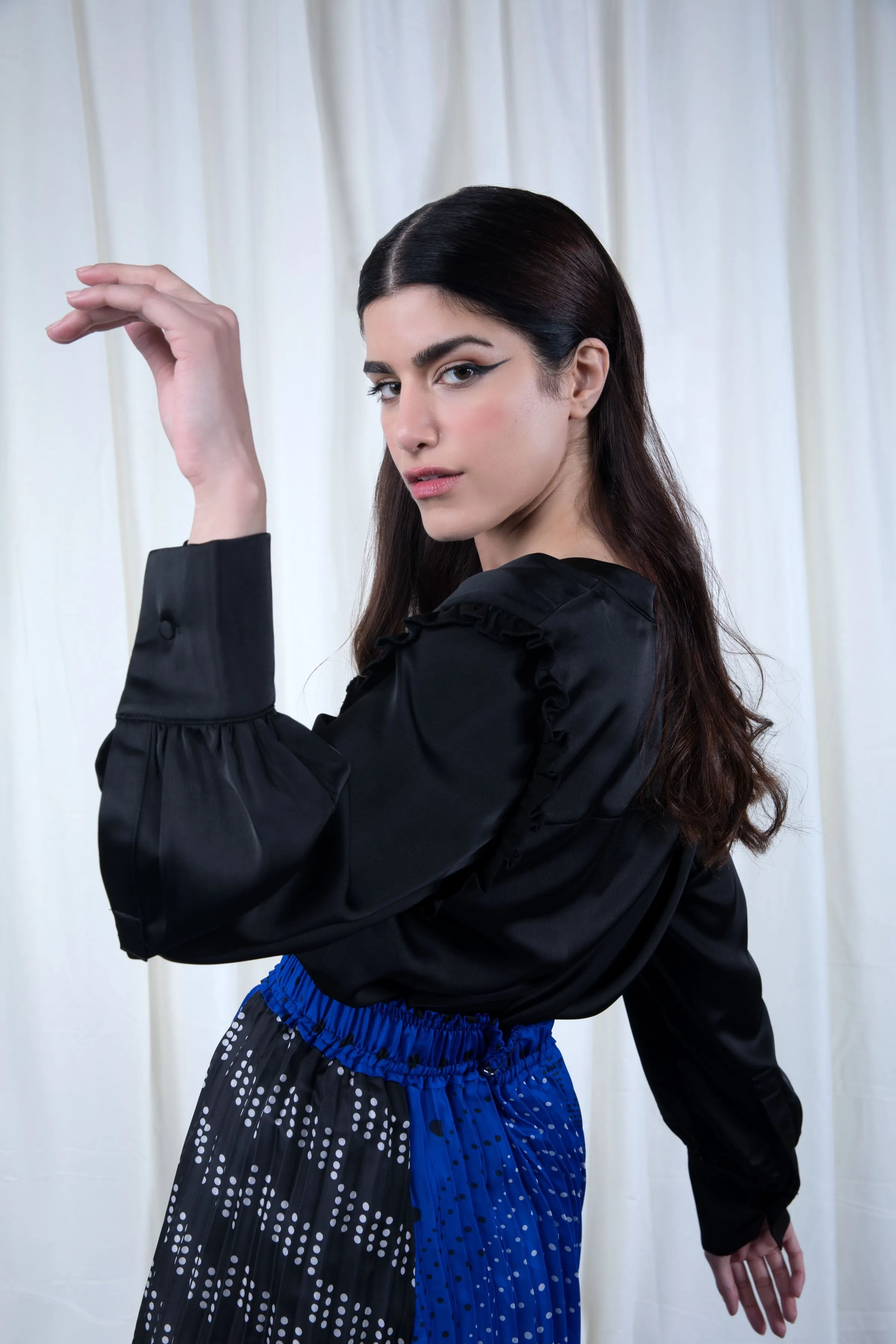Black Poly Blouse