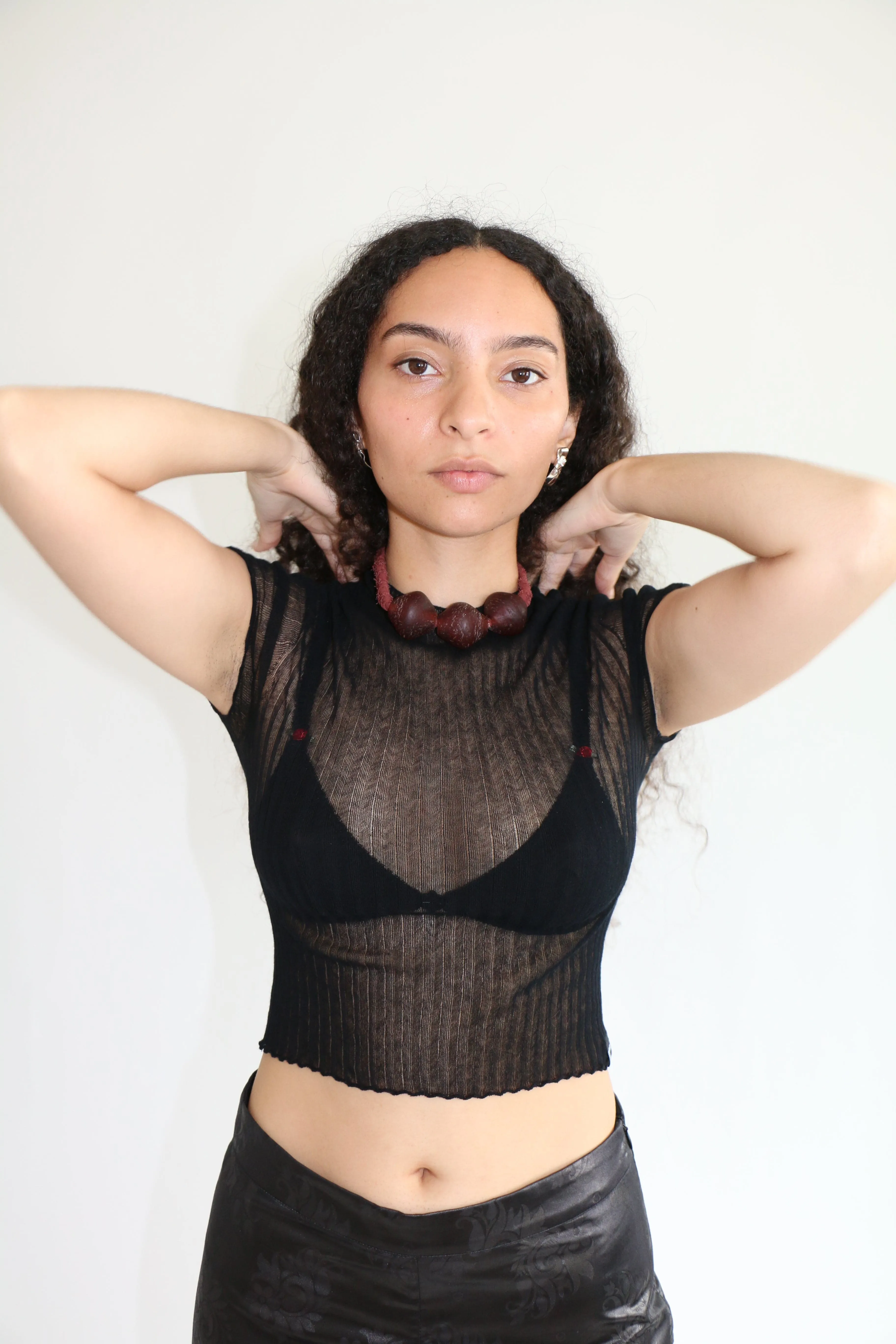 Black Tulle Baby Tee