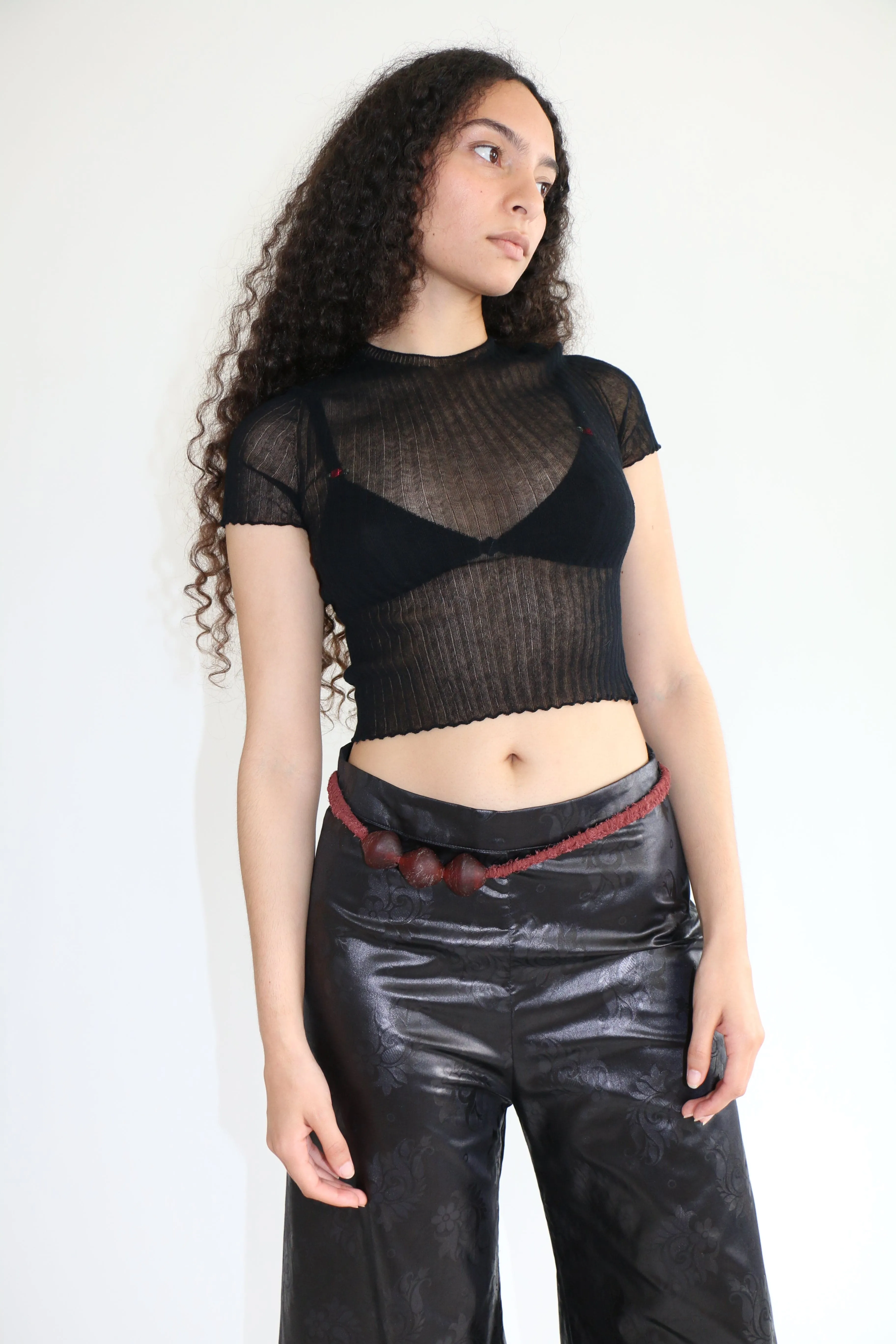 Black Tulle Baby Tee