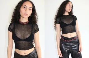 Black Tulle Baby Tee