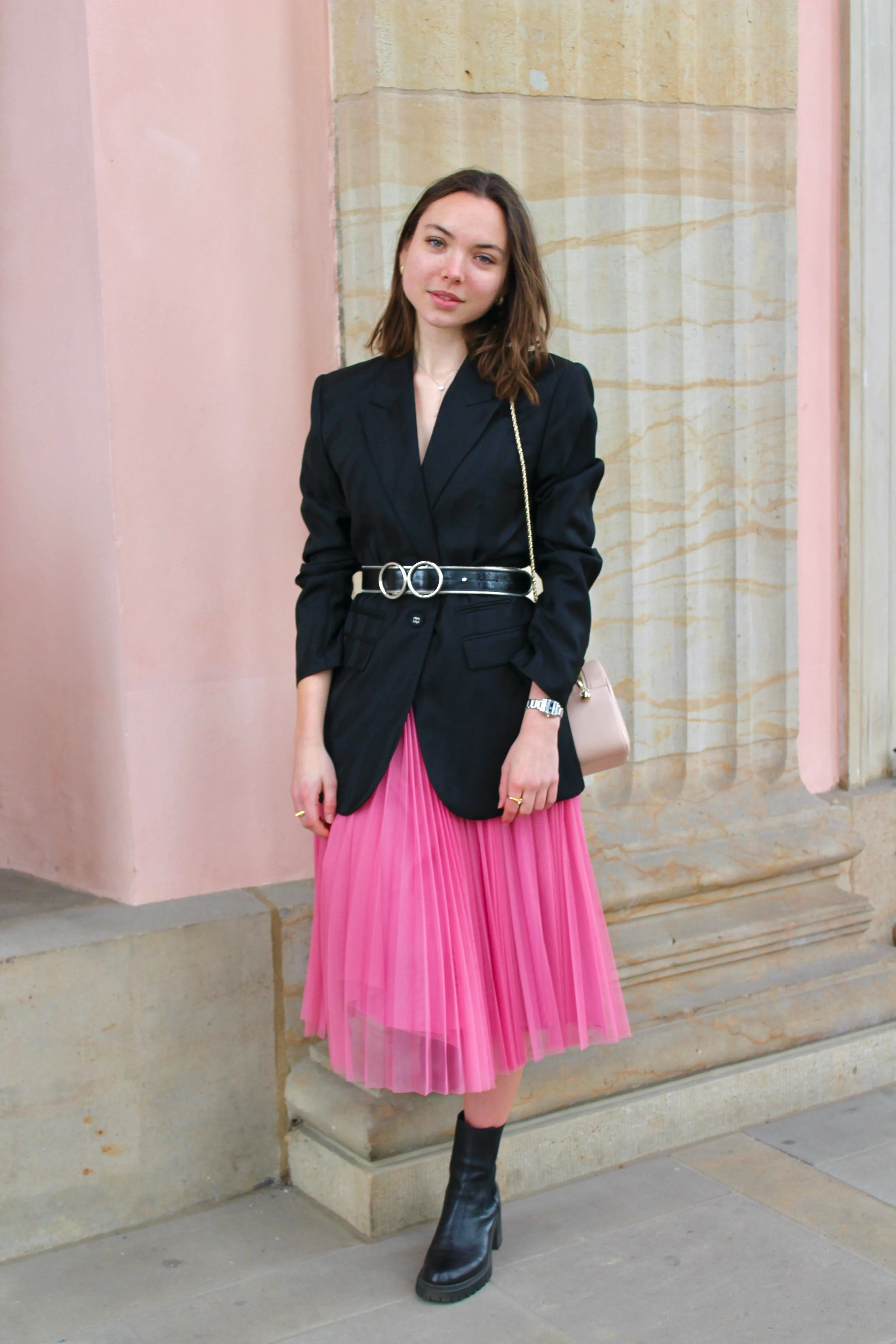 BLACK WOOLEN BLAZER ZEBRA-PRINTED