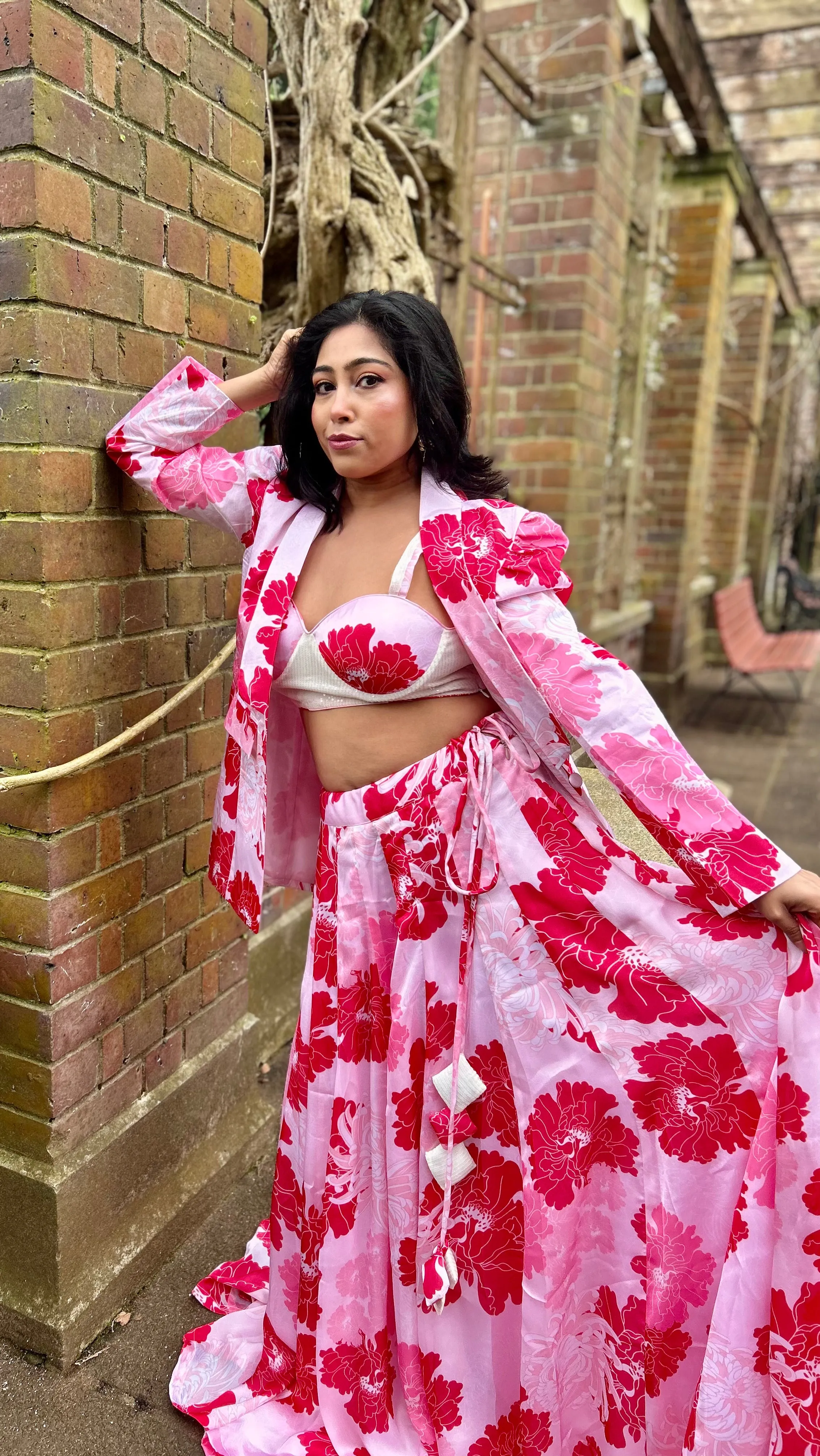 Blossom Crop-Top & Lehenga Set